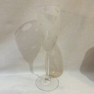 Vintage Robert McCandless MCM Etched Glass Champagne Flute Signed